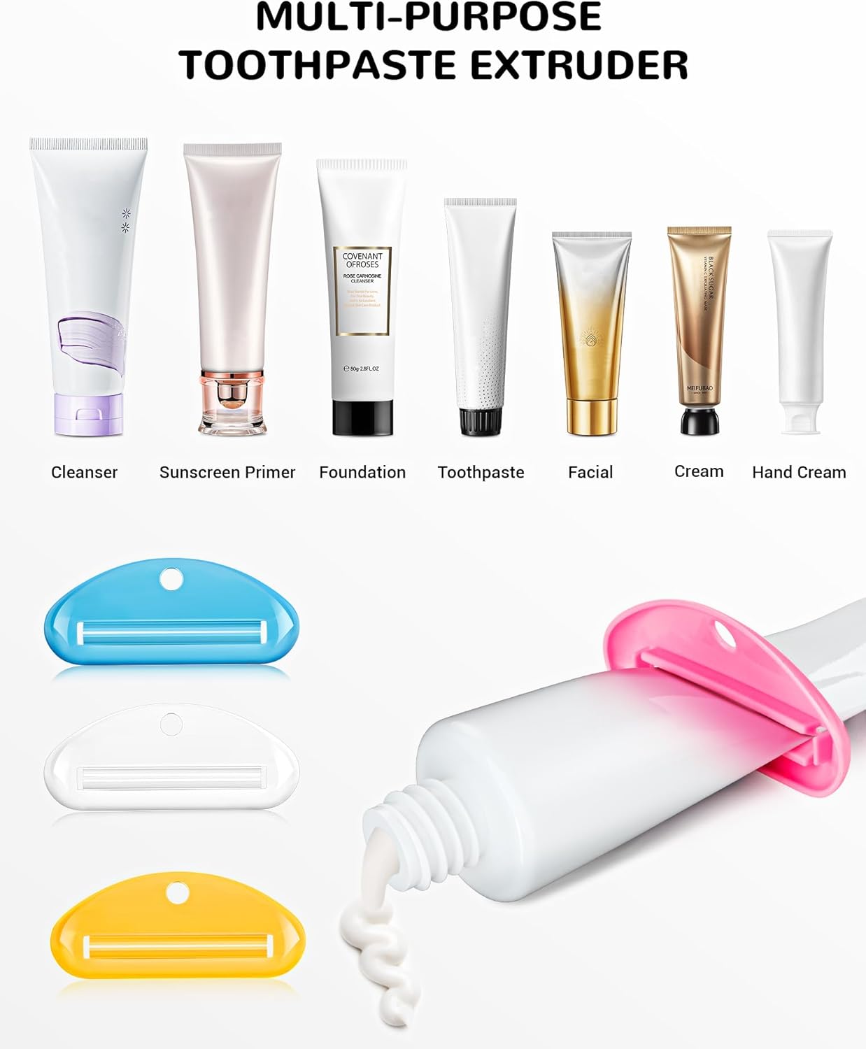 4PCS Toothpaste Squeezer, Colorful Plastic Toothpaste Tube Squeezer Toothpaste Dispenser HangingTube Squeezer Tool, Toothpaste Clip For Bathroom, Suitable For Toothpaste, Cream, Cosmetics