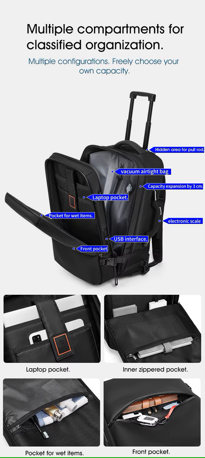 Travel Trolley Vacuum Compression Wheeled Suitcase