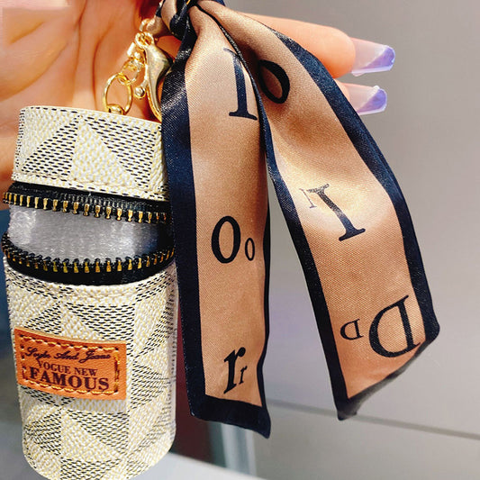 Vintage Style Mini Storage Bag, MultiFunctional Coin Purse with Random Twilly Scarves, Portable Storage Bag for Earphones, Keys, Lipstick, Daily Use