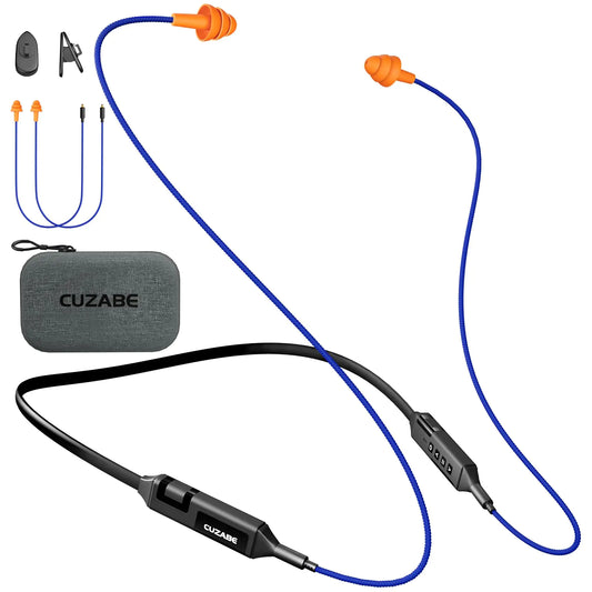 Bluetooth Earplug Headphones for Work Neckband Wireless Ear Plugs Earbuds 29 dB Noise Reduction Ear Protection with Replacement Ear Tips 30 Hour Battery OSHA Compliant for Industrial Safety