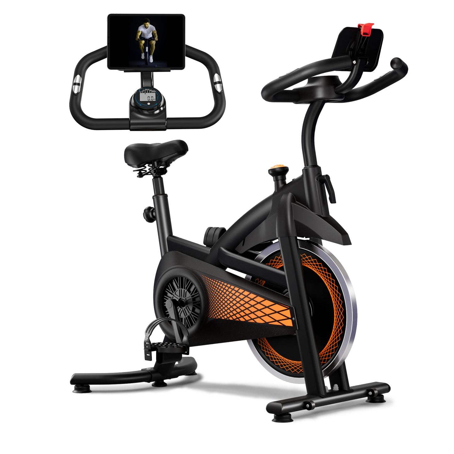 Magnetic Stationary Exercise Bike – 330lbs Weight Capacity Indoor Cycling Bike with Silent Belt Drive, Adjustable Seat & Tablet Holder for Home Cardio