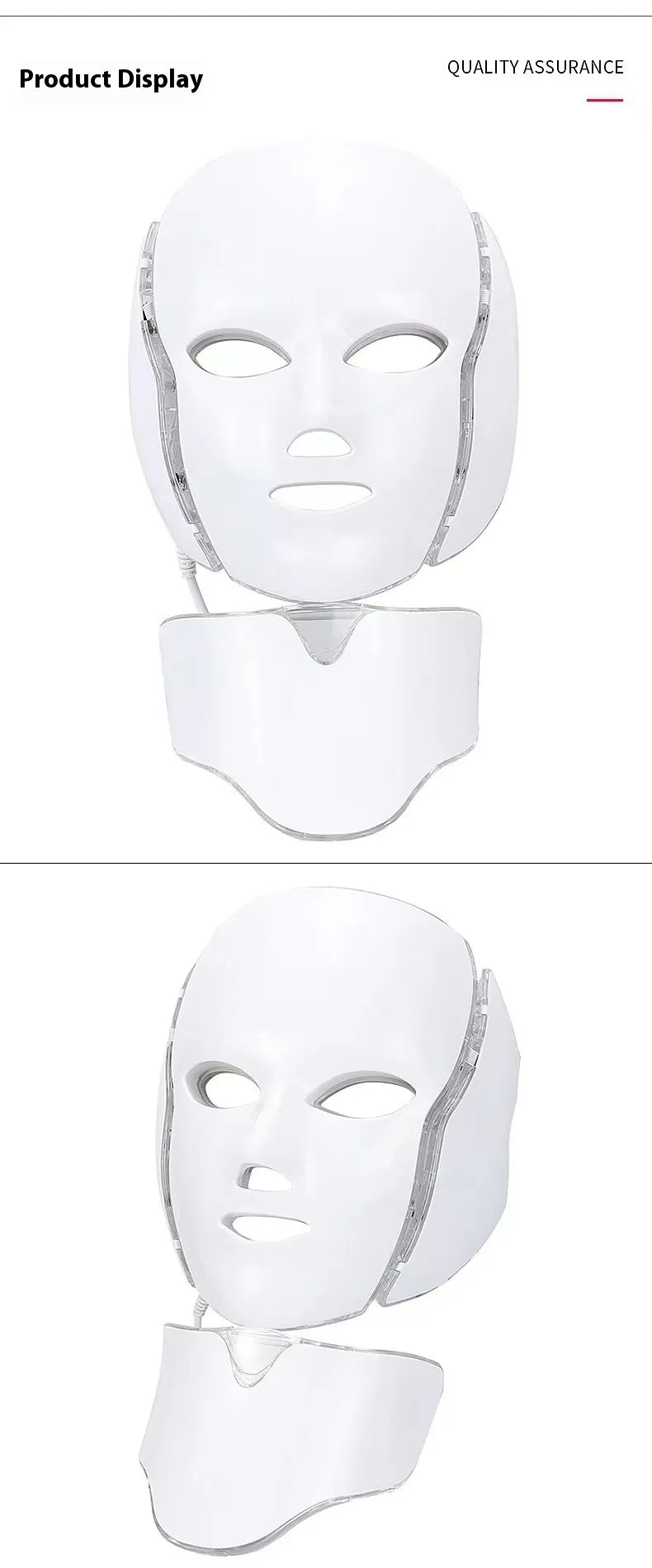 LumiDerma™ LED Face + Neck Mask - 7-Color Light Therapy & Microcurrent