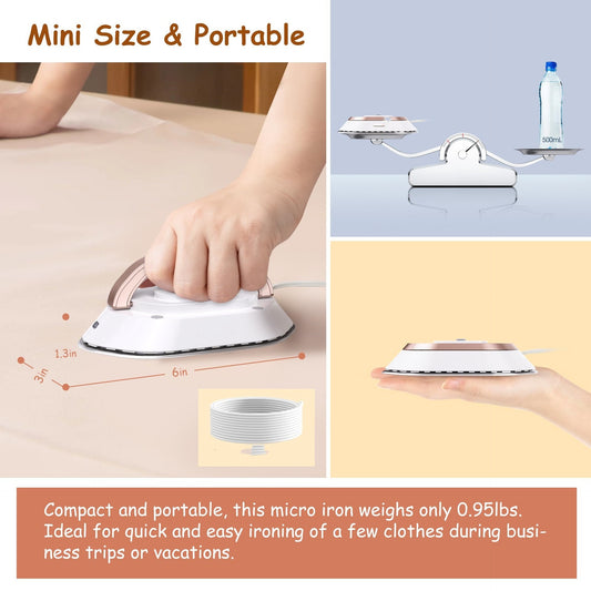 Newbealer Travel Iron With Dual Voltage 120V220V Lightwei