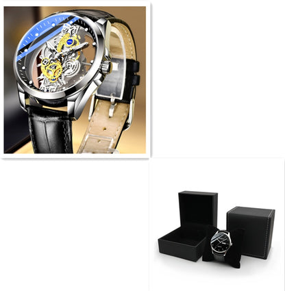 Men Watch Skeleton Automatic Quartz Watch Gold Skeleton Vintage Top Brand Luxury - CJ