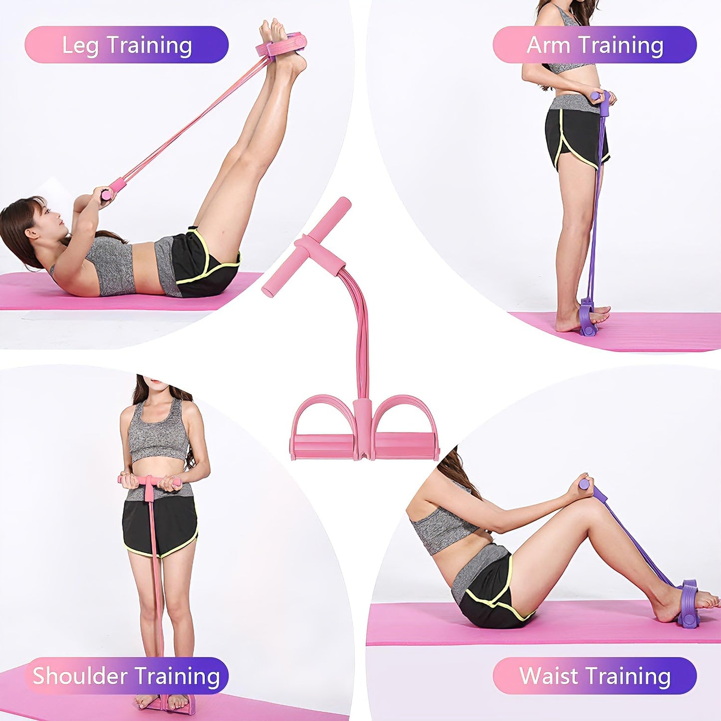 6-Tube Pedal Puller Resistance Rope, Foot Pedal Resistance Band, Yoga Elastic Exercise Bands, Stretching Slimming Training, Strength Exercise, Resistance Workout,