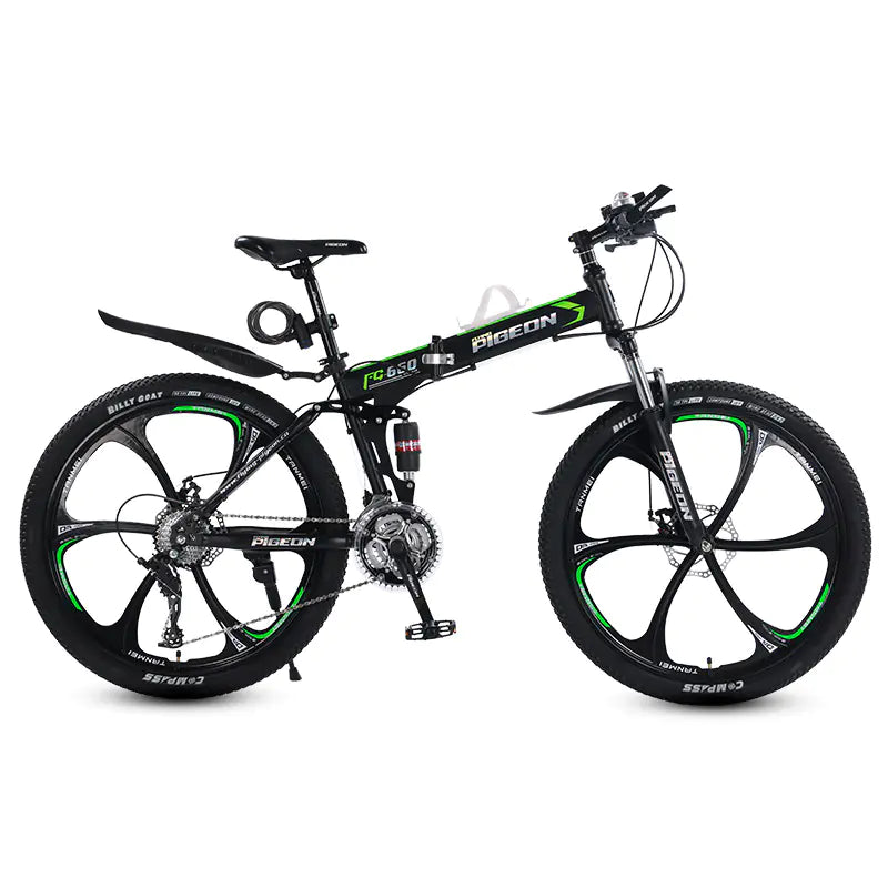 Folding Mountain Bike Foldable/Unfoldable Bike 26 Inch for Adult, 21-Speed Dual Suspension High-Carbon Steel MTB Foldable Bicycle, Dual Disc Brake Folding Bikes for Men Women