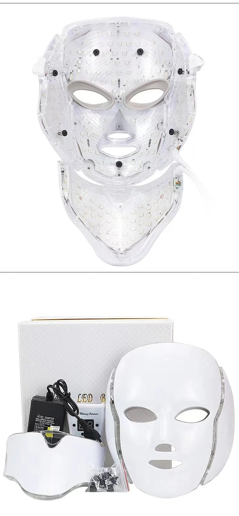LumiDerma™ LED Face + Neck Mask - 7-Color Light Therapy & Microcurrent