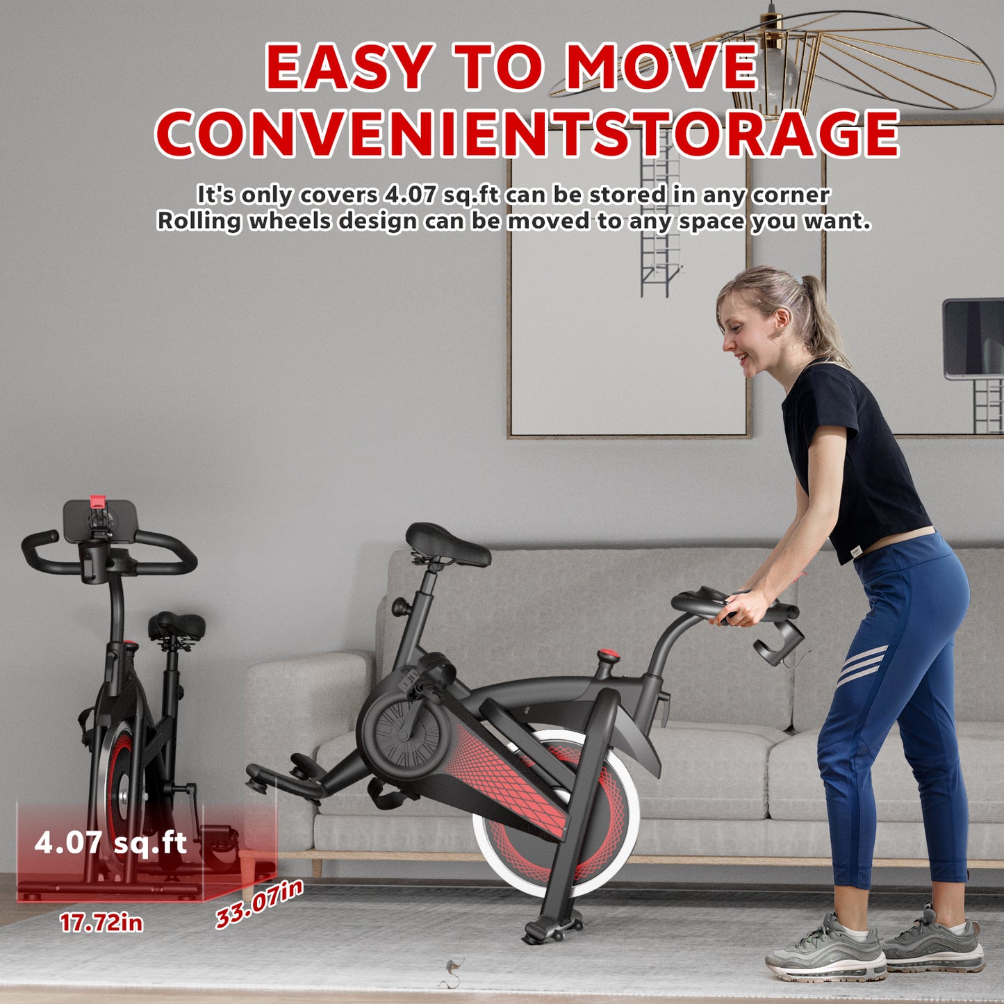 Magnetic Stationary Exercise Bike – 330lbs Weight Capacity Indoor Cycling Bike with Silent Belt Drive, Adjustable Seat & Tablet Holder for Home Cardio