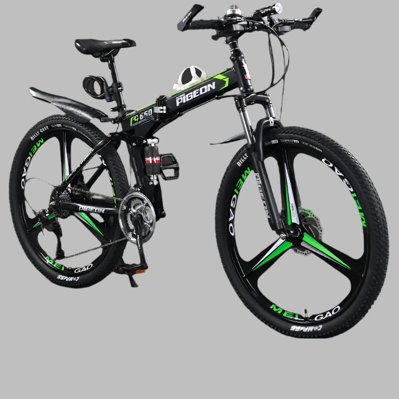 Folding Mountain Bike Foldable/Unfoldable Bike 26 Inch for Adult, 21-Speed Dual Suspension High-Carbon Steel MTB Foldable Bicycle, Dual Disc Brake Folding Bikes for Men Women