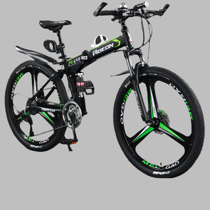 Folding Mountain Bike Foldable/Unfoldable Bike 26 Inch for Adult, 21-Speed Dual Suspension High-Carbon Steel MTB Foldable Bicycle, Dual Disc Brake Folding Bikes for Men Women