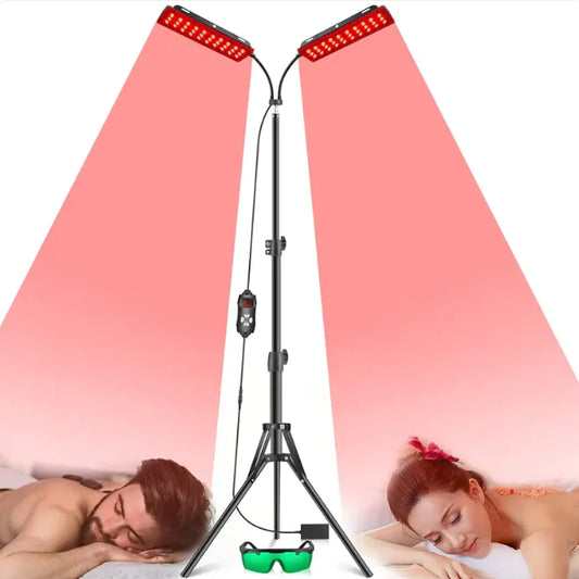 Red Light Therapy Rejuvenation Lamp Dual-Head Tripod  For Full Body Pain Skin Relief