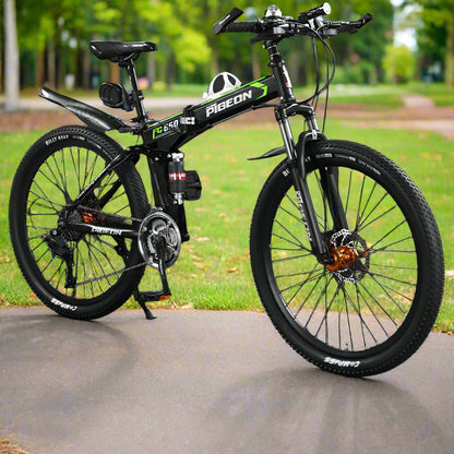 Folding Mountain Bike Foldable/Unfoldable Bike 26 Inch for Adult, 21-Speed Dual Suspension High-Carbon Steel MTB Foldable Bicycle, Dual Disc Brake Folding Bikes for Men Women