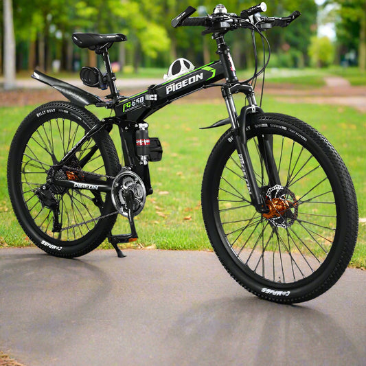 Folding Mountain Bike Foldable/Unfoldable Bike 26 Inch for Adult, 21-Speed Dual Suspension High-Carbon Steel MTB Foldable Bicycle, Dual Disc Brake Folding Bikes for Men Women