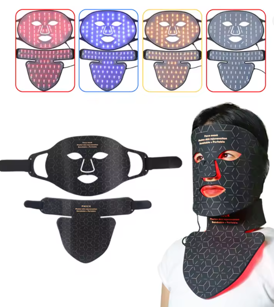 Photon Rejuvenation 4 Colors Led Red Light Therapy Infrared Face Mask with Neck Soft Mask Led Therapy Rejuvenation Anti-Aging Wrinkle Acne