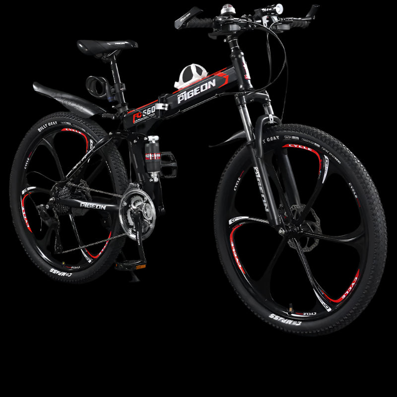 Folding Mountain Bike Foldable/Unfoldable Bike 26 Inch for Adult, 21-Speed Dual Suspension High-Carbon Steel MTB Foldable Bicycle, Dual Disc Brake Folding Bikes for Men Women