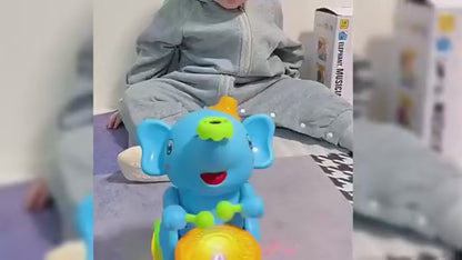 Musical Elephant Drummer Blowing Ball Toy with LED Light Music Sensory Activity