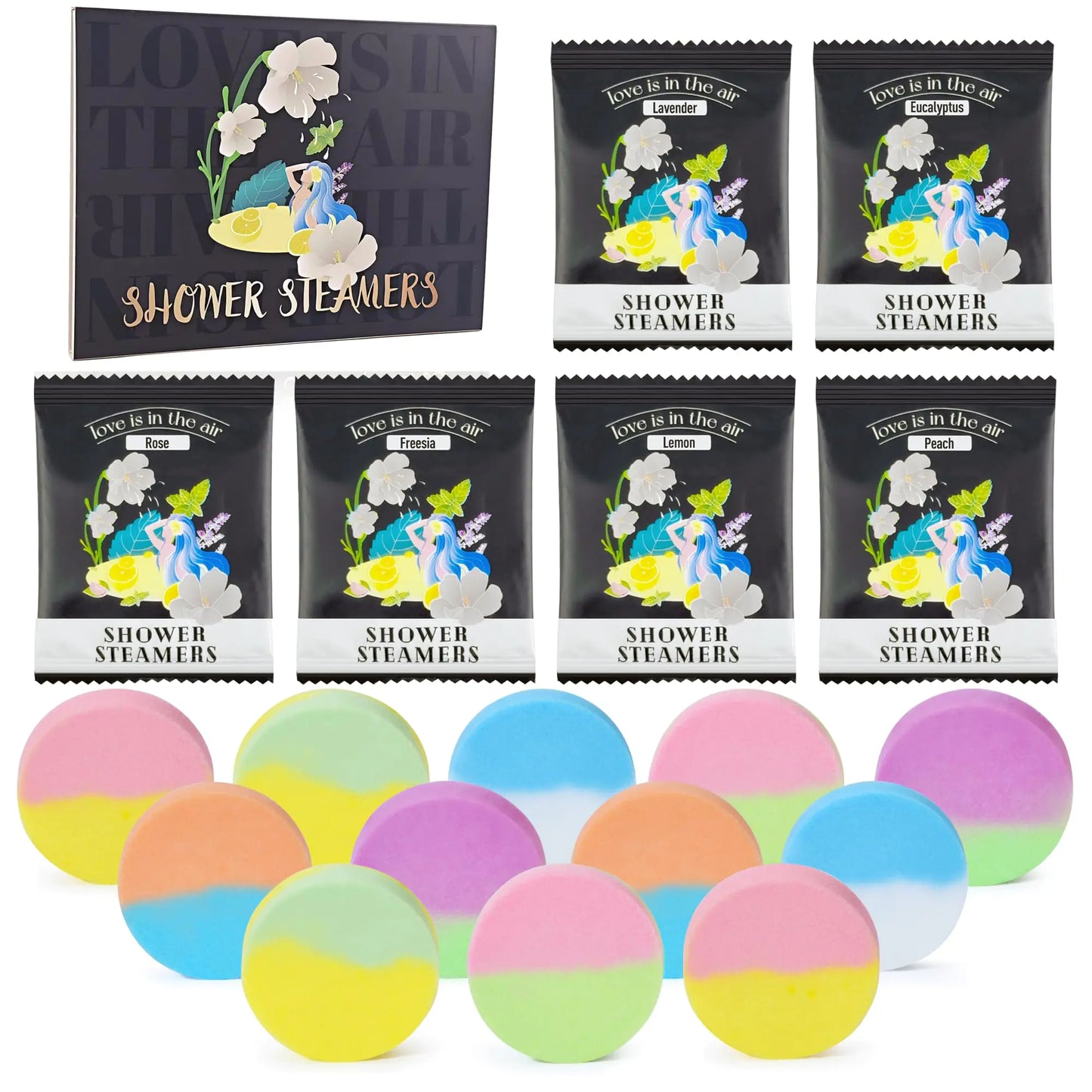 12-Pack Shower Steamers Gift Set – Lavender & Eucalyptus Spa Bombs