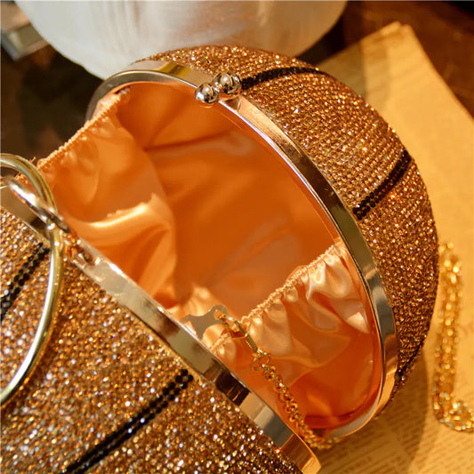 Personalized Rhinestone Ball-Shaped Handbag
