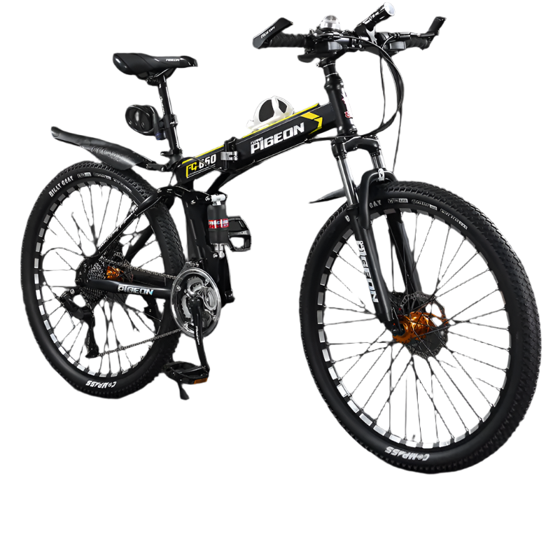Folding Mountain Bike Foldable/Unfoldable Bike 26 Inch for Adult, 21-Speed Dual Suspension High-Carbon Steel MTB Foldable Bicycle, Dual Disc Brake Folding Bikes for Men Women