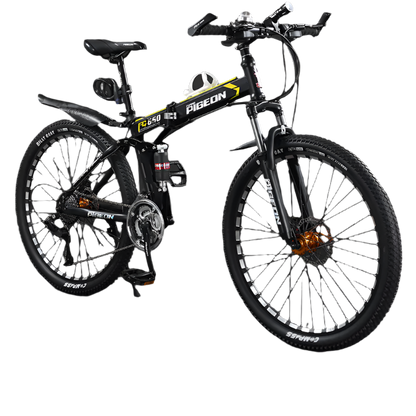 Folding Mountain Bike Foldable/Unfoldable Bike 26 Inch for Adult, 21-Speed Dual Suspension High-Carbon Steel MTB Foldable Bicycle, Dual Disc Brake Folding Bikes for Men Women