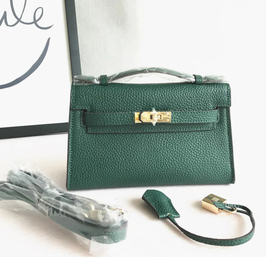 Leather Crossbody and Clutch Handbag